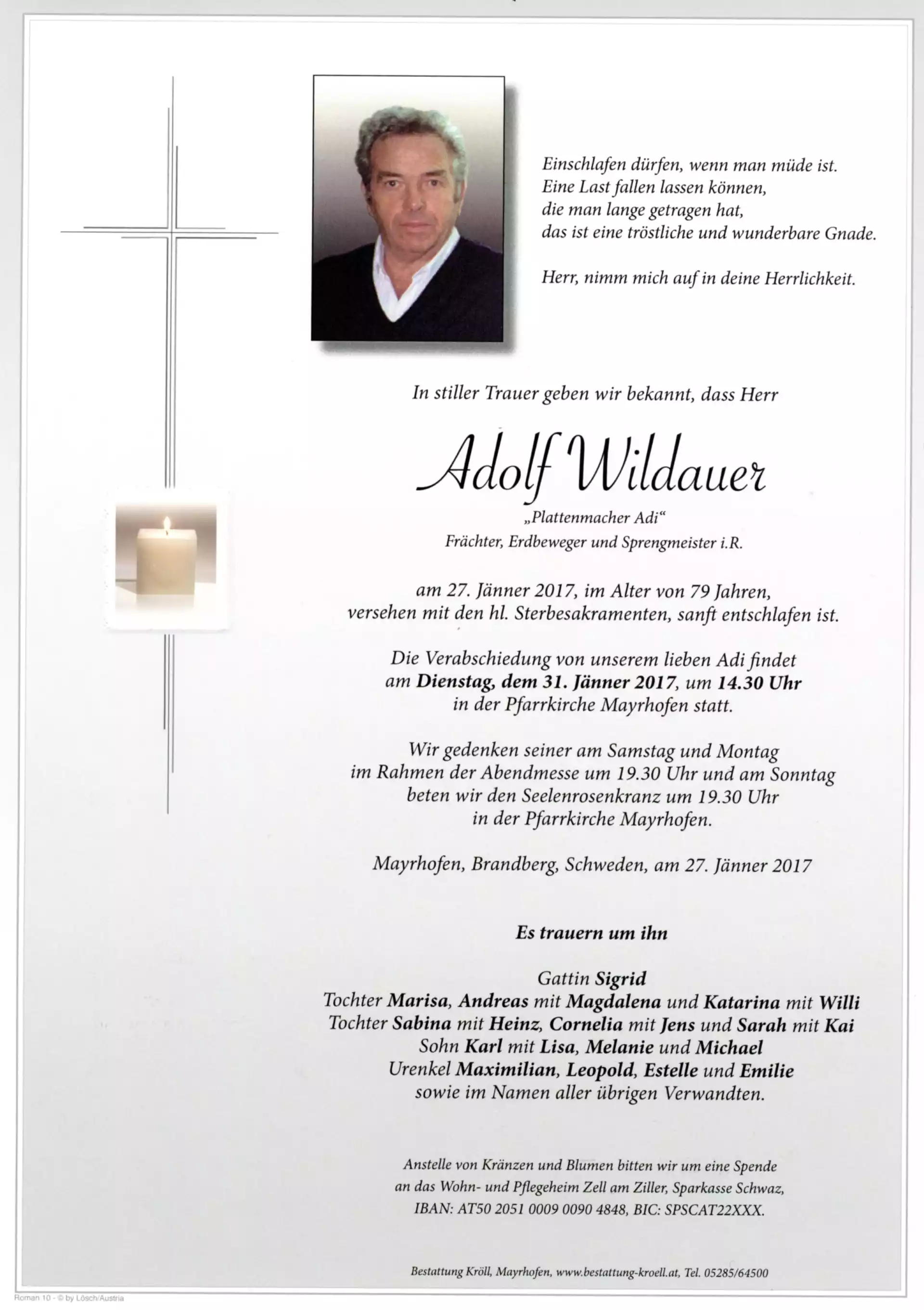 Parte von Adolf Wildauer